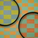 Two magnifying glasses showing different patterns